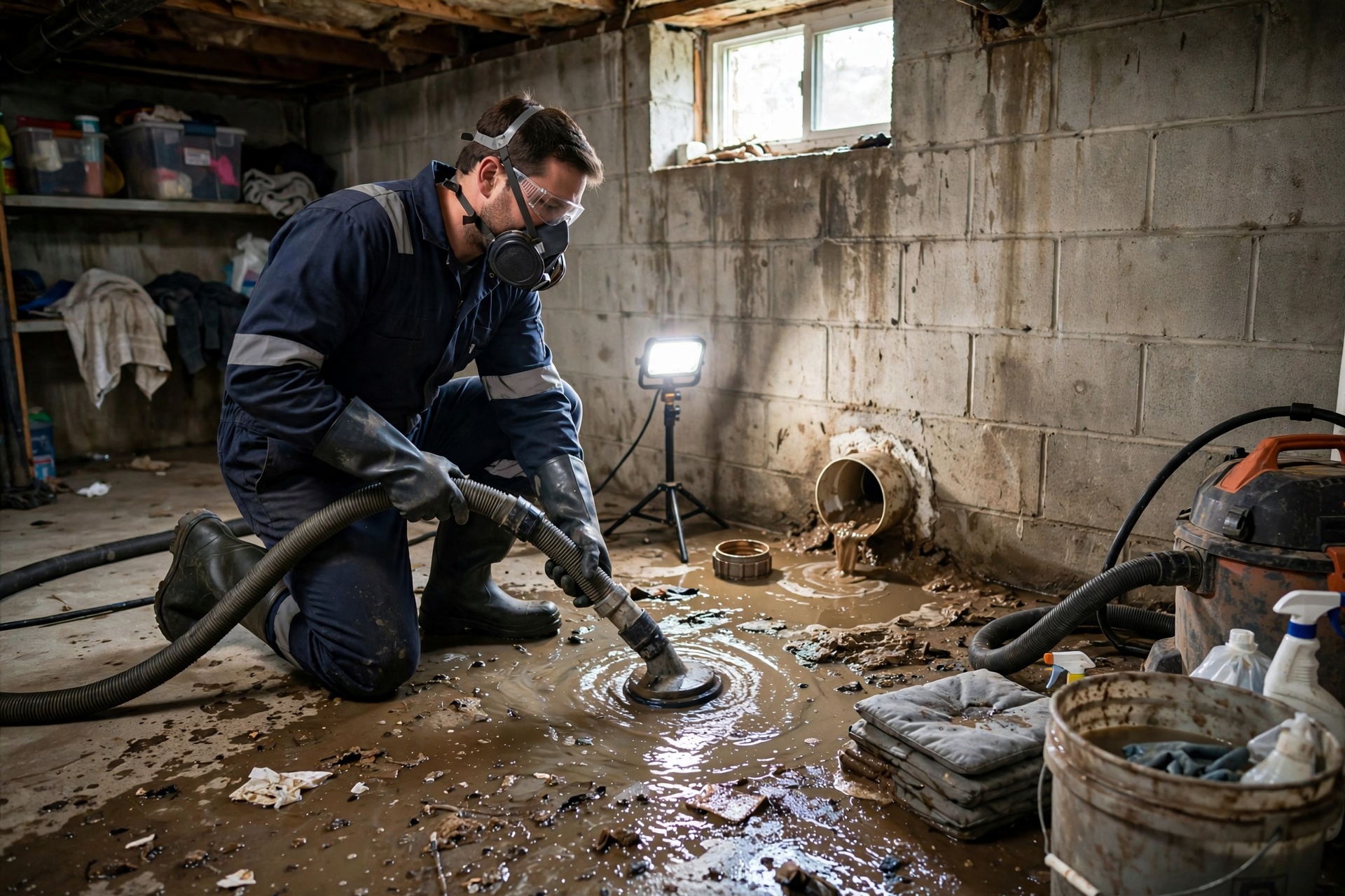sewage cleanup in Plymouth